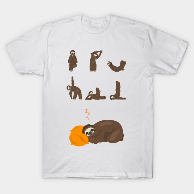 sloths love to sleep T-Shirt by Azujark 